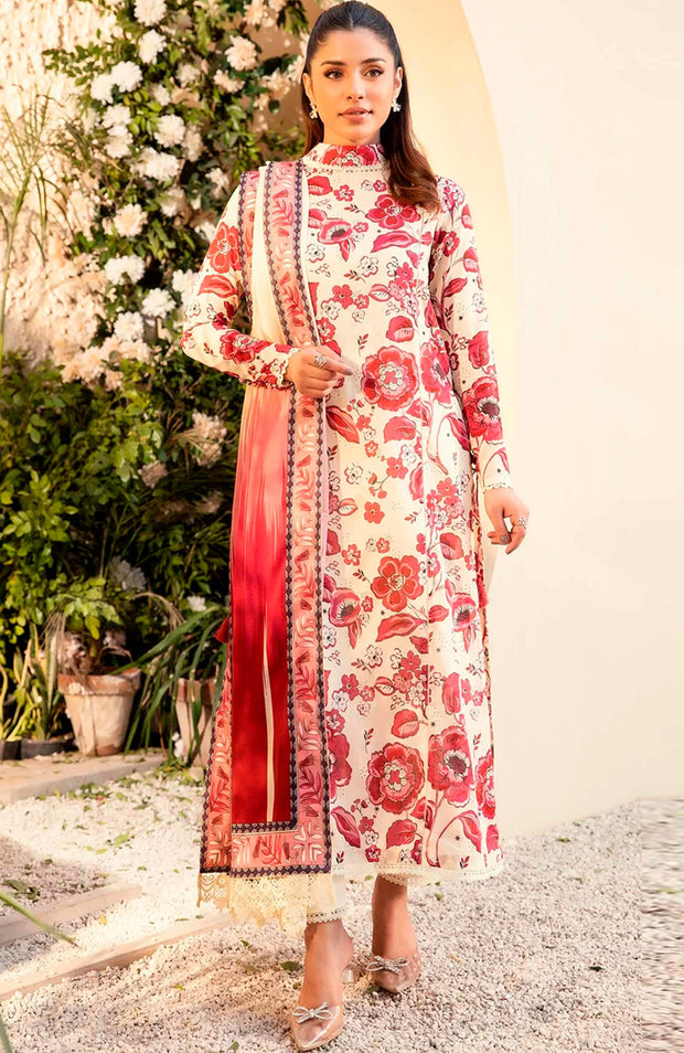 Mariab - M Basic Elaheh Lawn'25 By Maria B Printed Suits Unstitched 3 Piece - Summer Collection - aubranz.com