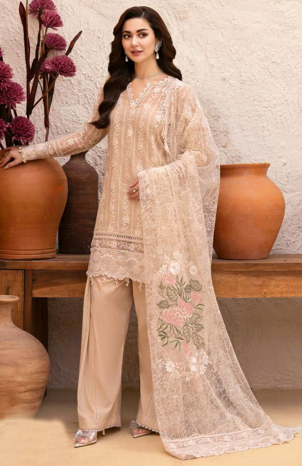 Saira_Rizwan - Saira Rizwan Luxury Lawn'25 Embroidered Suits unstitched 3 Piece - Summer Collection - aubranz.com