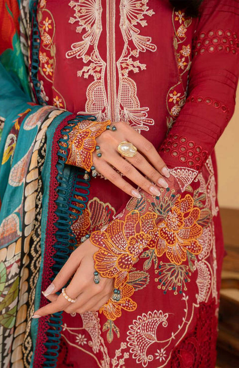 Saira_Rizwan - Saira Rizwan Luxury Lawn'25 Embroidered Suits unstitched 3 Piece - Summer Collection - aubranz.com