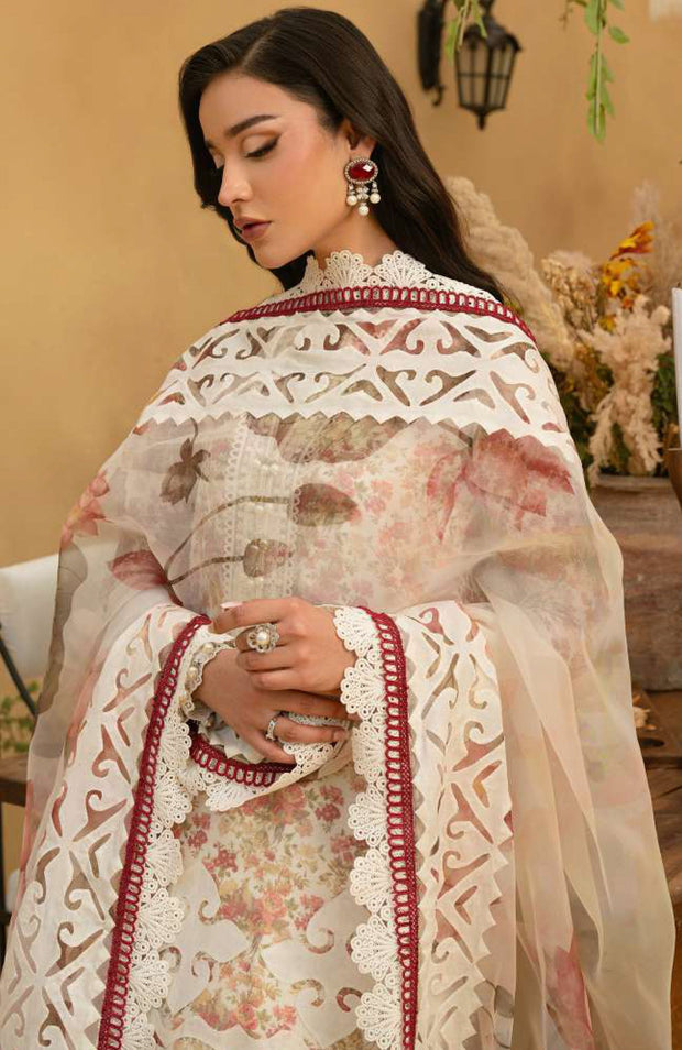 Saira_Rizwan - Saira Rizwan Luxury Lawn'25 Embroidered Suits unstitched 3 Piece - Summer Collection - aubranz.com