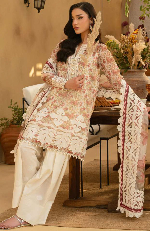 Saira_Rizwan - Saira Rizwan Luxury Lawn'25 Embroidered Suits unstitched 3 Piece - Summer Collection - aubranz.com