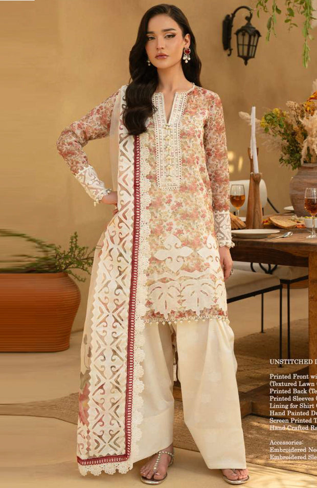 Saira_Rizwan - Saira Rizwan Luxury Lawn'25 Embroidered Suits unstitched 3 Piece - Summer Collection - aubranz.com