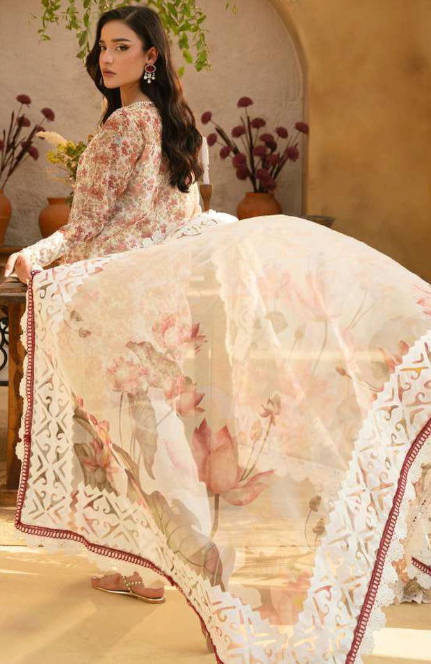 Saira_Rizwan - Saira Rizwan Luxury Lawn'25 Embroidered Suits unstitched 3 Piece - Summer Collection - aubranz.com