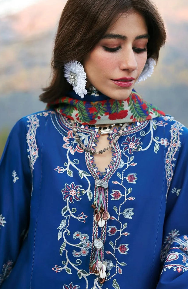 Zaha - Neelum Lawn'25 by Zaha Embroidered Suit Unstitched 3 piece - Summer Collection - aubranz.com