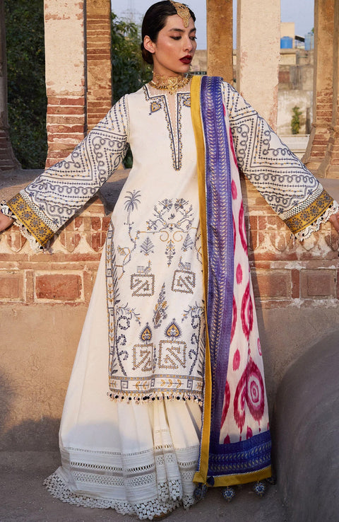 Hussainrehar - Hussain Rehar Nirmal Spring Summer'25 Embroidered Lawn Suits Unstitched 3 Piece Summer Collection - aubranz.com