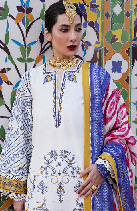 Hussainrehar - Hussain Rehar Nirmal Spring Summer'25 Embroidered Lawn Suits Unstitched 3 Piece Summer Collection - aubranz.com