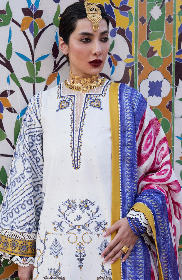 Hussainrehar - Hussain Rehar Nirmal Spring Summer'25 Embroidered Lawn Suits Unstitched 3 Piece Summer Collection - aubranz.com