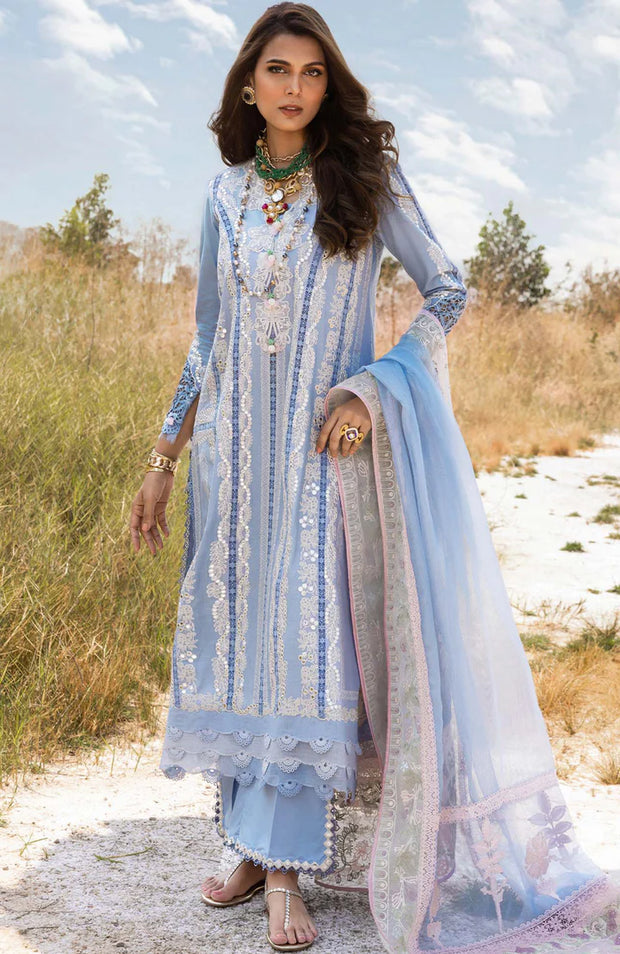 SUITS UNSTITCHED 3 PIECE - SUMMER COLLECTIONSKU#SS8 SAIRA SHAKIRA LAWN'25 EMBROIDERED