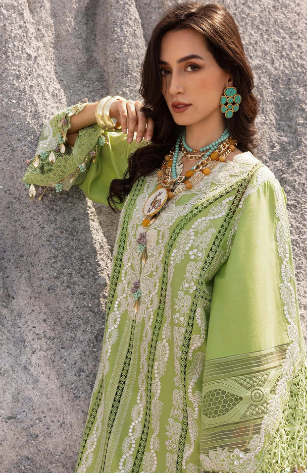 SUITS UNSTITCHED 3 PIECE - SUMMER COLLECTIONSKU#SS7 SAIRA SHAKIRA LAWN'25 EMBROIDERED