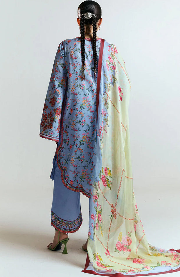 Hussainrehar - Jugnu Spring Summer'25 By Hussain Rehar Embroidered Lawn Suits Unstitched 3 Piece - Summer Collection - aubranz.com