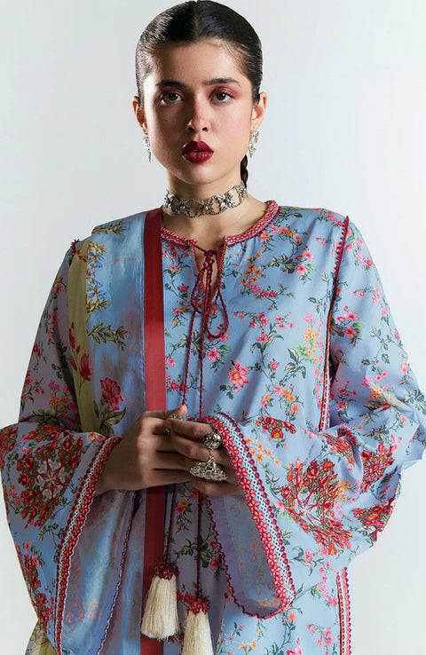 Hussainrehar - Jugnu Spring Summer'25 By Hussain Rehar Embroidered Lawn Suits Unstitched 3 Piece - Summer Collection - aubranz.com