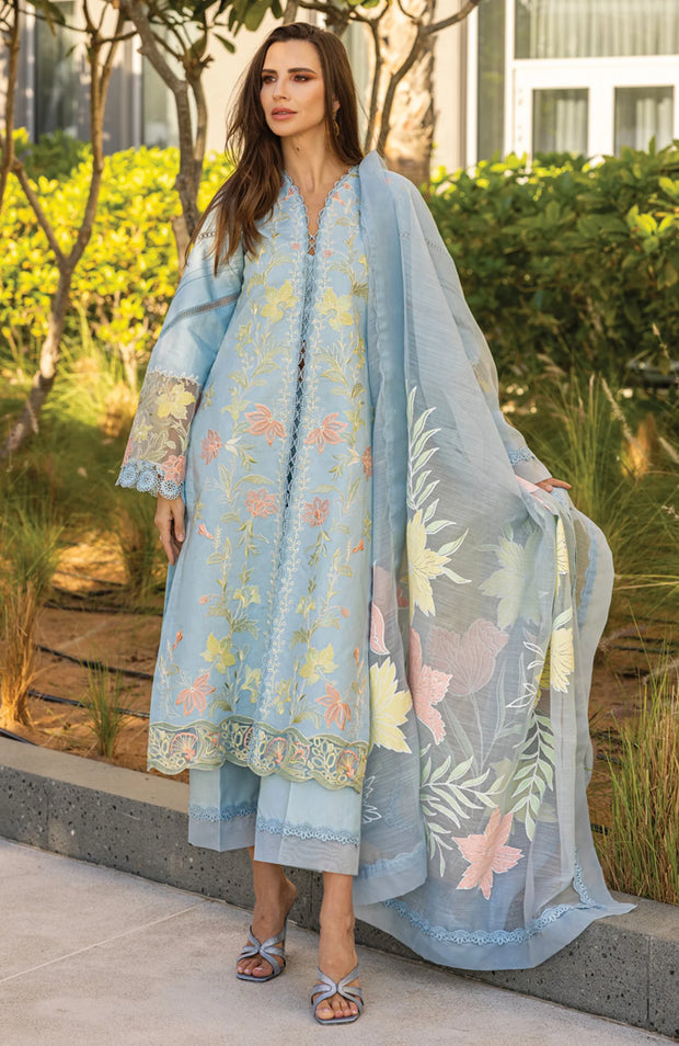 SKU#RR8 CARNATION LAWN'25 BY RANG RASIYA EMBROIDERED SUITS UNSTITCHED 3 PIECE - SUMMER COLLECTION