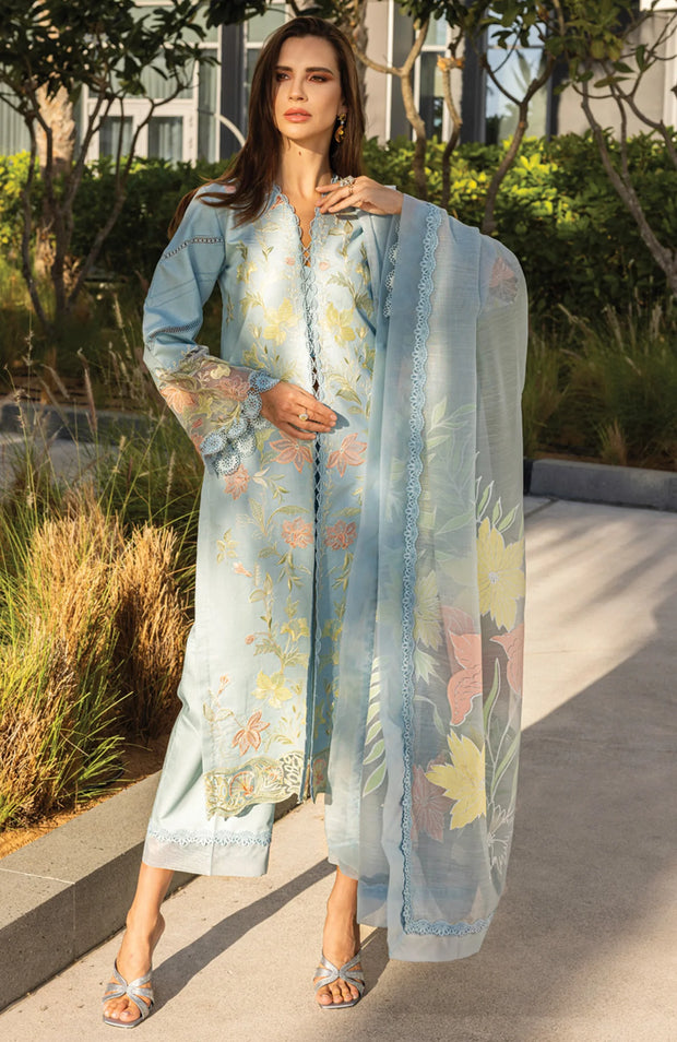 SKU#RR8 CARNATION LAWN'25 BY RANG RASIYA EMBROIDERED SUITS UNSTITCHED 3 PIECE - SUMMER COLLECTION