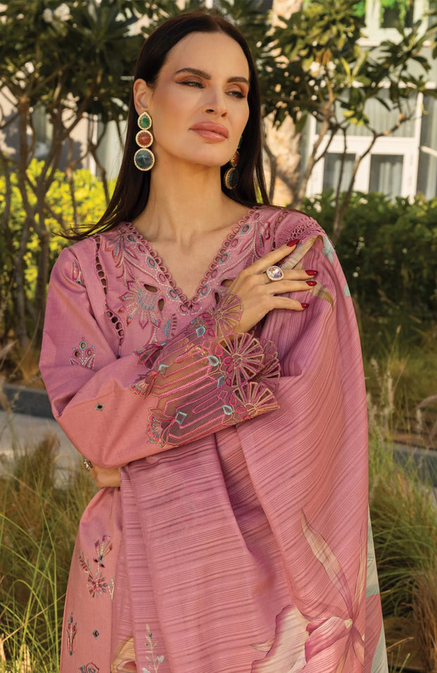 SUMMER COLLECTIONSKU#RR4 CARNATION LAWN'25 BY RANG RASIYA EMBROIDERED SUITS UNSTITCHED 3 PIECE