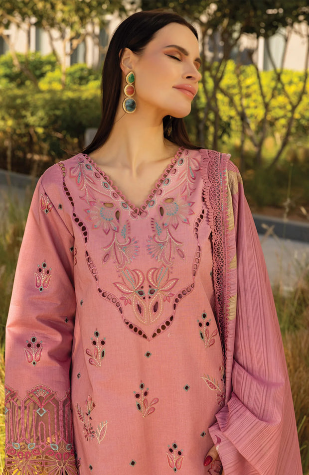 SUMMER COLLECTIONSKU#RR4 CARNATION LAWN'25 BY RANG RASIYA EMBROIDERED SUITS UNSTITCHED 3 PIECE
