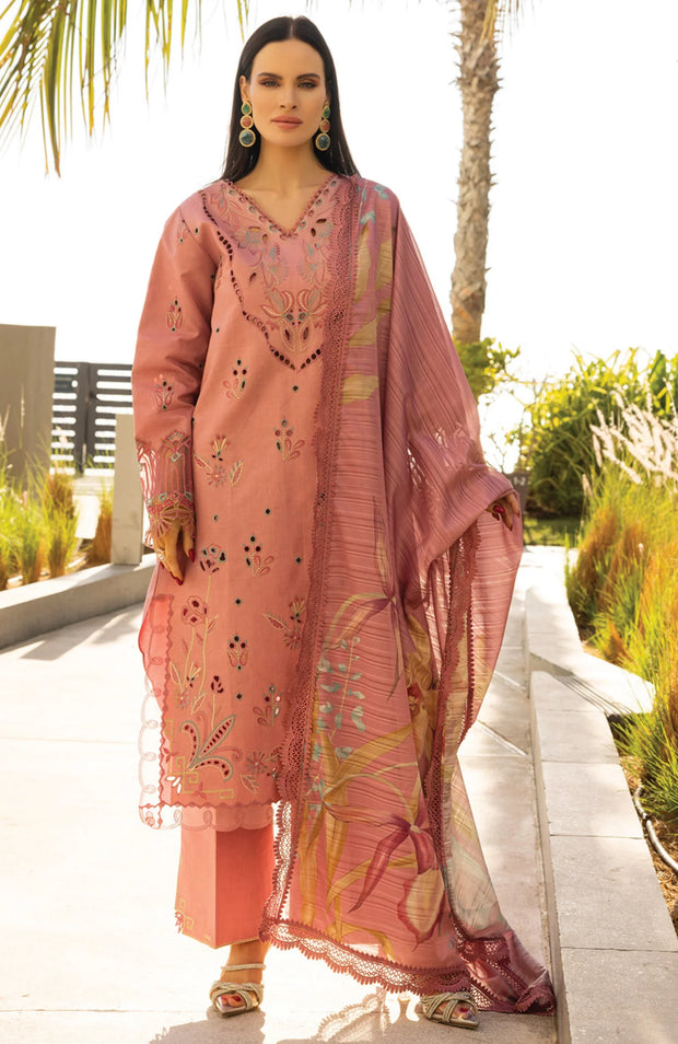 SUMMER COLLECTIONSKU#RR4 CARNATION LAWN'25 BY RANG RASIYA EMBROIDERED SUITS UNSTITCHED 3 PIECE