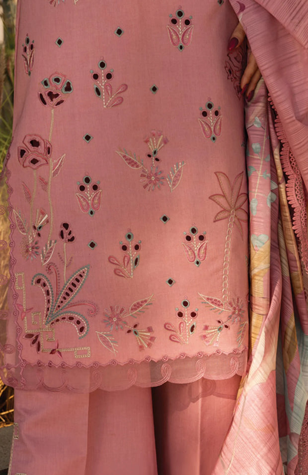 SUMMER COLLECTIONSKU#RR4 CARNATION LAWN'25 BY RANG RASIYA EMBROIDERED SUITS UNSTITCHED 3 PIECE