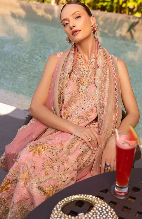 Faizasaqlain - FAIZA SAQLAIN ZINNIA LUXURY LAWN'25 EMBROIDERED SUITS UNSTITCHED 3 PIECE - SUMMER COLLECTION - aubranz.com