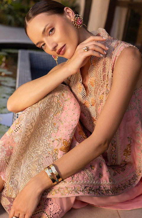 Faizasaqlain - FAIZA SAQLAIN ZINNIA LUXURY LAWN'25 EMBROIDERED SUITS UNSTITCHED 3 PIECE - SUMMER COLLECTION - aubranz.com