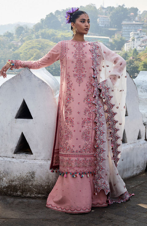 Hussainrehar - Hussain Rehar Luxury Lawn'25 Embroidered Suits Unstitched 3 Piece - Summer Collection - aubranz.com