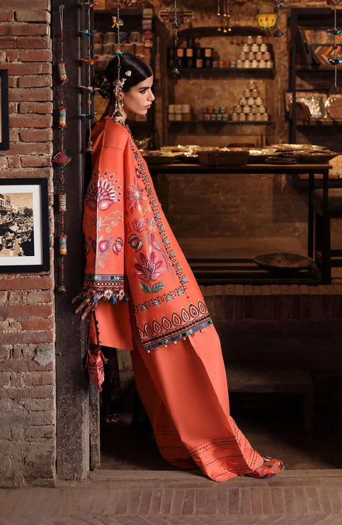 Zaha - Zaha festive Spring Summer'25 Embroidered Lawn Suits Unstitched 3 Piece - Summer Collection - aubranz.com