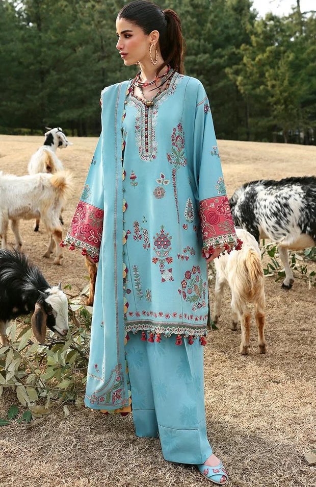 Zaha - Neelum Lawn'25 by Zaha Embroidered Suit Unstitched 3 piece - Summer Collection - aubranz.com