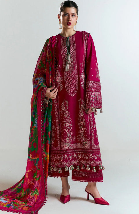 Hussainrehar - Hussain Rehar Nirmal Spring Summer'25 Embroidered Lawn Suits Unstitched 3 Piece Summer Collection - aubranz.com