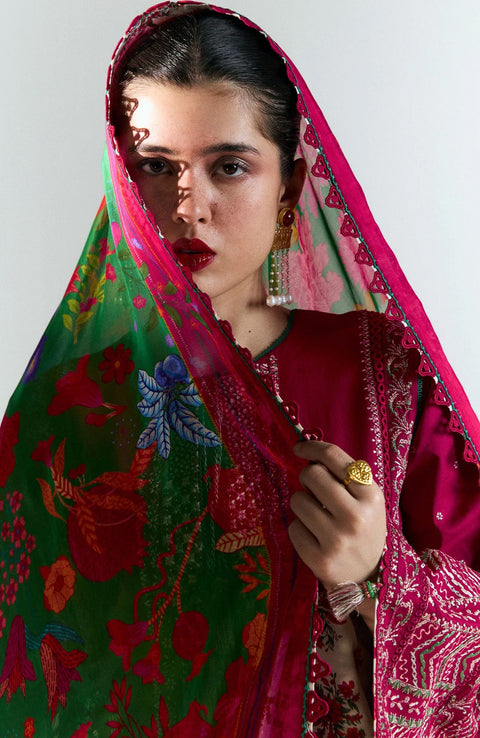 Hussainrehar - Hussain Rehar Nirmal Spring Summer'25 Embroidered Lawn Suits Unstitched 3 Piece Summer Collection - aubranz.com