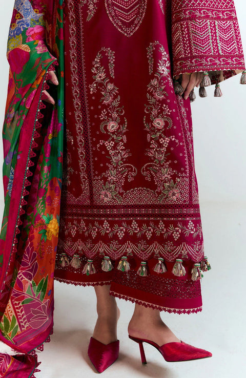 Hussainrehar - Hussain Rehar Nirmal Spring Summer'25 Embroidered Lawn Suits Unstitched 3 Piece Summer Collection - aubranz.com