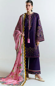 Hussainrehar - Jugnu Spring Summer'25 By Hussain Rehar Embroidered Lawn Suits Unstitched 3 Piece - Summer Collection - aubranz.com