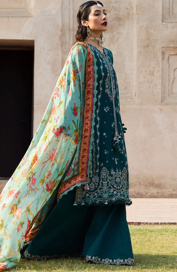 Hussainrehar - Hussain Rehar Nirmal Spring Summer'25 Embroidered Lawn Suits Unstitched 3 Piece Summer Collection - aubranz.com