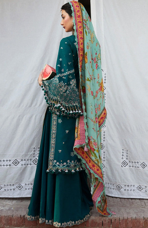 Hussainrehar - Hussain Rehar Nirmal Spring Summer'25 Embroidered Lawn Suits Unstitched 3 Piece Summer Collection - aubranz.com