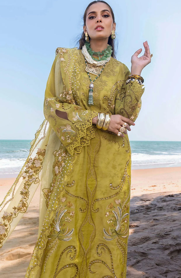 SUITS UNSTITCHED 3 PIECE - SUMMER COLLECTIONSKU#SS6 SAIRA SHAKIRA LAWN'25 EMBROIDERED