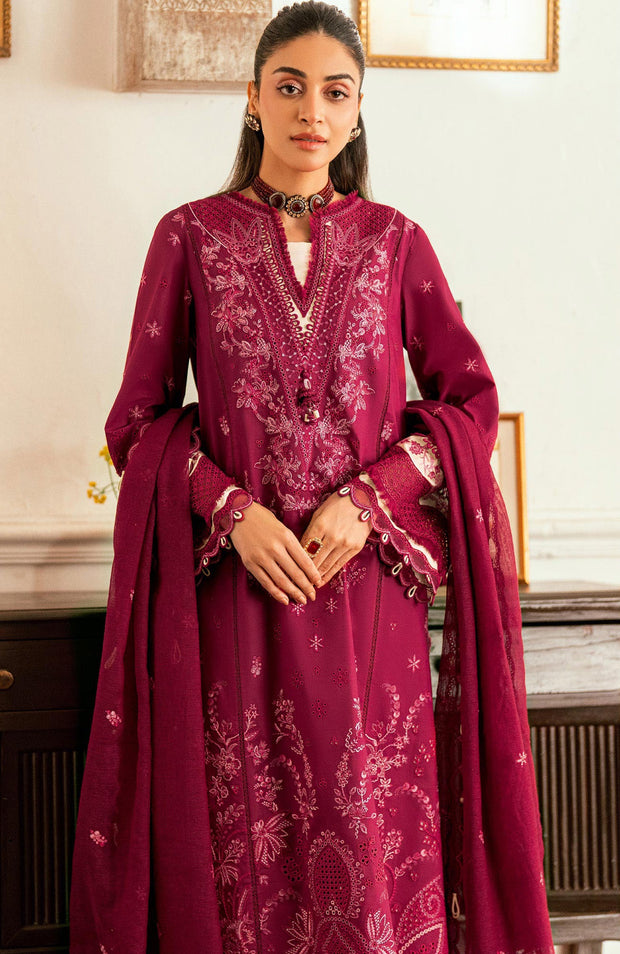 Qalamkar - Luxury Lawn Eid Edit'25 By Qalamkar Embroidered Suits Unstitched 3 Piece - Summer Collection - aubranz.com