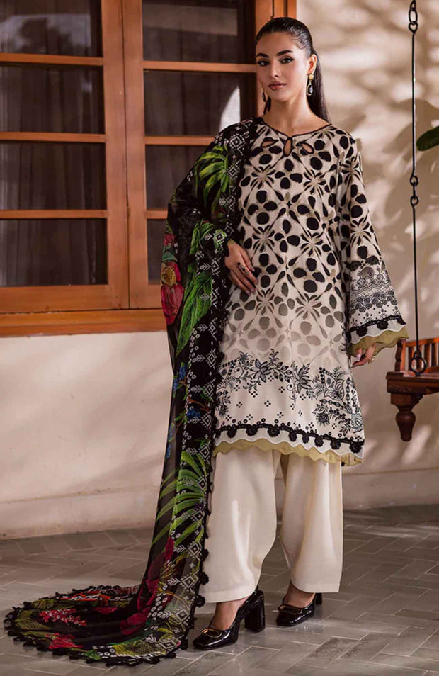 Nureh - Nureh Signature Prints Collection'25 Printed Linen Suits Unstitched 3 Piece - Winter Collection - aubranz.com