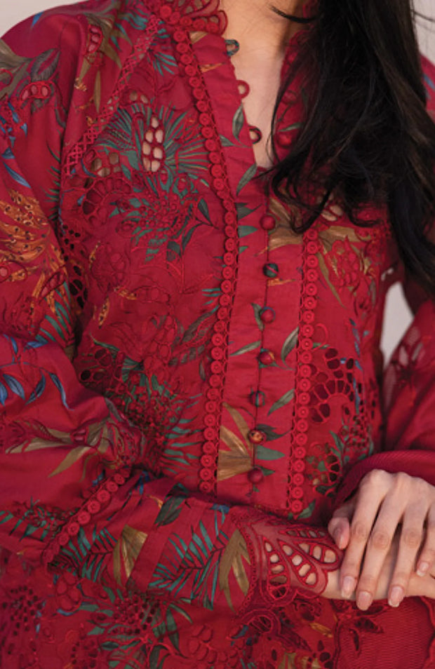 SUMMER COLLECTIONSKU#RR5 CARNATION LAWN'25 BY RANG RASIYA EMBROIDERED SUITS UNSTITCHED 3 PIECE
