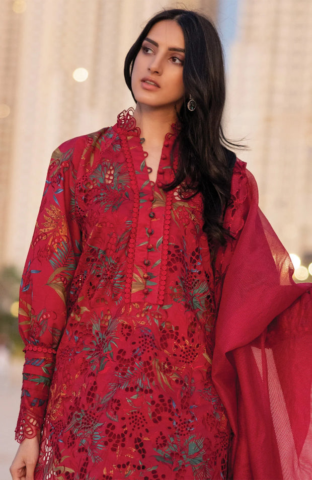 SUMMER COLLECTIONSKU#RR5 CARNATION LAWN'25 BY RANG RASIYA EMBROIDERED SUITS UNSTITCHED 3 PIECE