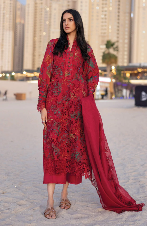 SUMMER COLLECTIONSKU#RR5 CARNATION LAWN'25 BY RANG RASIYA EMBROIDERED SUITS UNSTITCHED 3 PIECE
