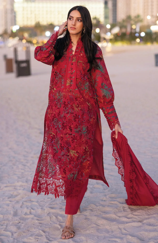 SUMMER COLLECTIONSKU#RR5 CARNATION LAWN'25 BY RANG RASIYA EMBROIDERED SUITS UNSTITCHED 3 PIECE