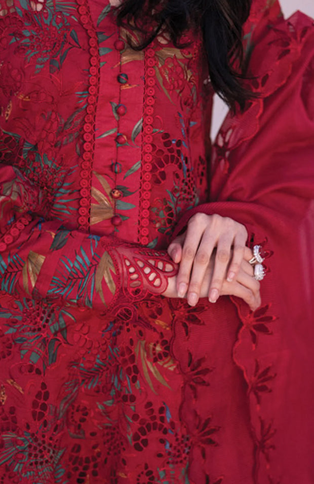 SUMMER COLLECTIONSKU#RR5 CARNATION LAWN'25 BY RANG RASIYA EMBROIDERED SUITS UNSTITCHED 3 PIECE