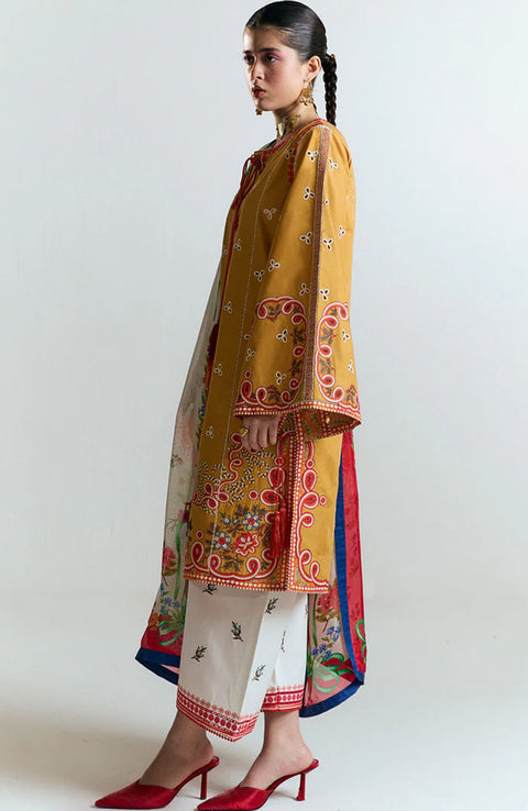 Hussainrehar - Jugnu Spring Summer'25 By Hussain Rehar Embroidered Lawn Suits Unstitched 3 Piece - Summer Collection - aubranz.com