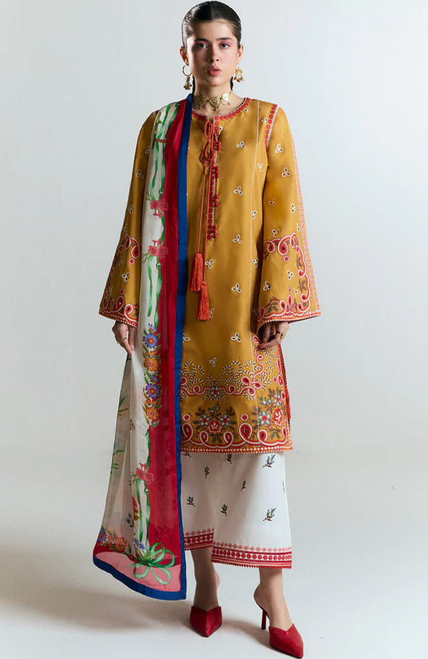 Hussainrehar - Jugnu Spring Summer'25 By Hussain Rehar Embroidered Lawn Suits Unstitched 3 Piece - Summer Collection - aubranz.com