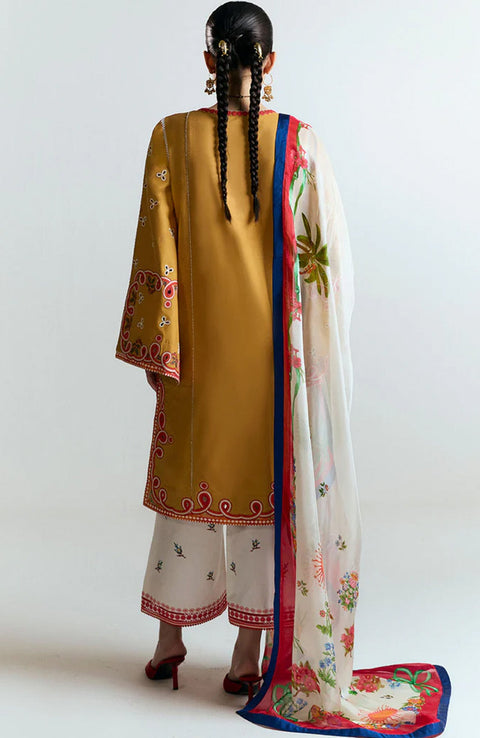 Hussainrehar - Jugnu Spring Summer'25 By Hussain Rehar Embroidered Lawn Suits Unstitched 3 Piece - Summer Collection - aubranz.com