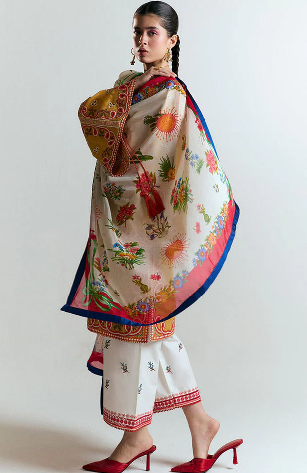 Hussainrehar - Jugnu Spring Summer'25 By Hussain Rehar Embroidered Lawn Suits Unstitched 3 Piece - Summer Collection - aubranz.com