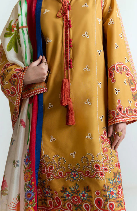 Hussainrehar - Jugnu Spring Summer'25 By Hussain Rehar Embroidered Lawn Suits Unstitched 3 Piece - Summer Collection - aubranz.com