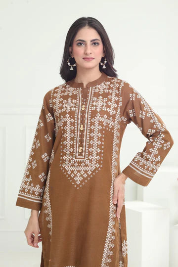 KHADDAR BROWN KURTI - LIMELIGHT SKU#KURTI6 aubranz.com