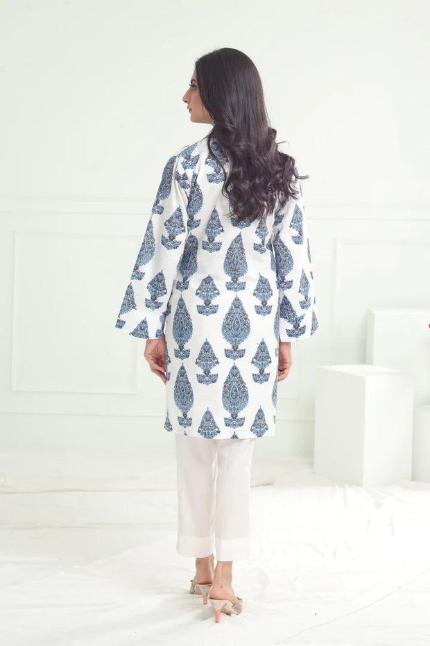 KHADDAR WHITE KURTI - LIMELIGHT SKU#KURTI4 aubranz.com