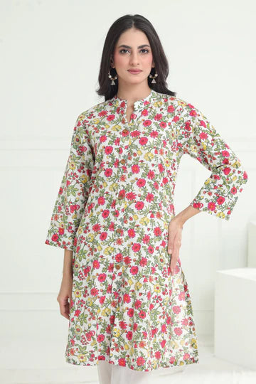 KHADDAR WHITE KURTI - LIMELIGHT SKU#KURTI13 aubranz.com