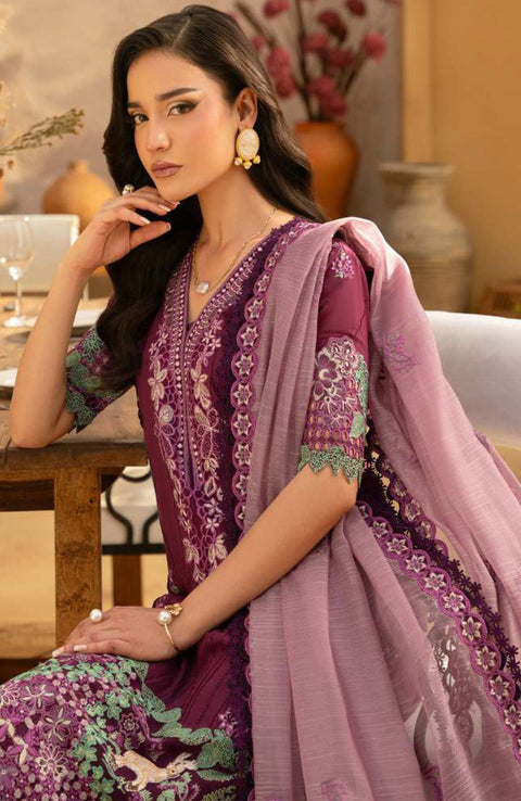 Saira_Rizwan - Saira Rizwan Luxury Lawn'25 Embroidered Suits unstitched 3 Piece - Summer Collection - aubranz.com