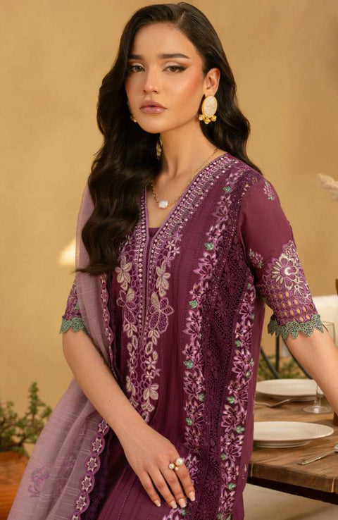 Saira_Rizwan - Saira Rizwan Luxury Lawn'25 Embroidered Suits unstitched 3 Piece - Summer Collection - aubranz.com